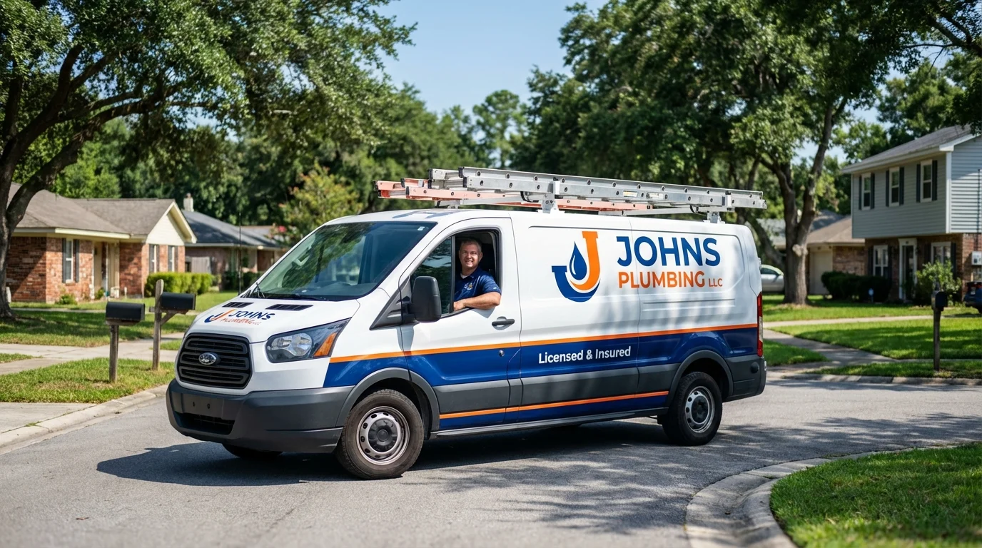 Johns Plumbing LLC service van in Wildwood, MO