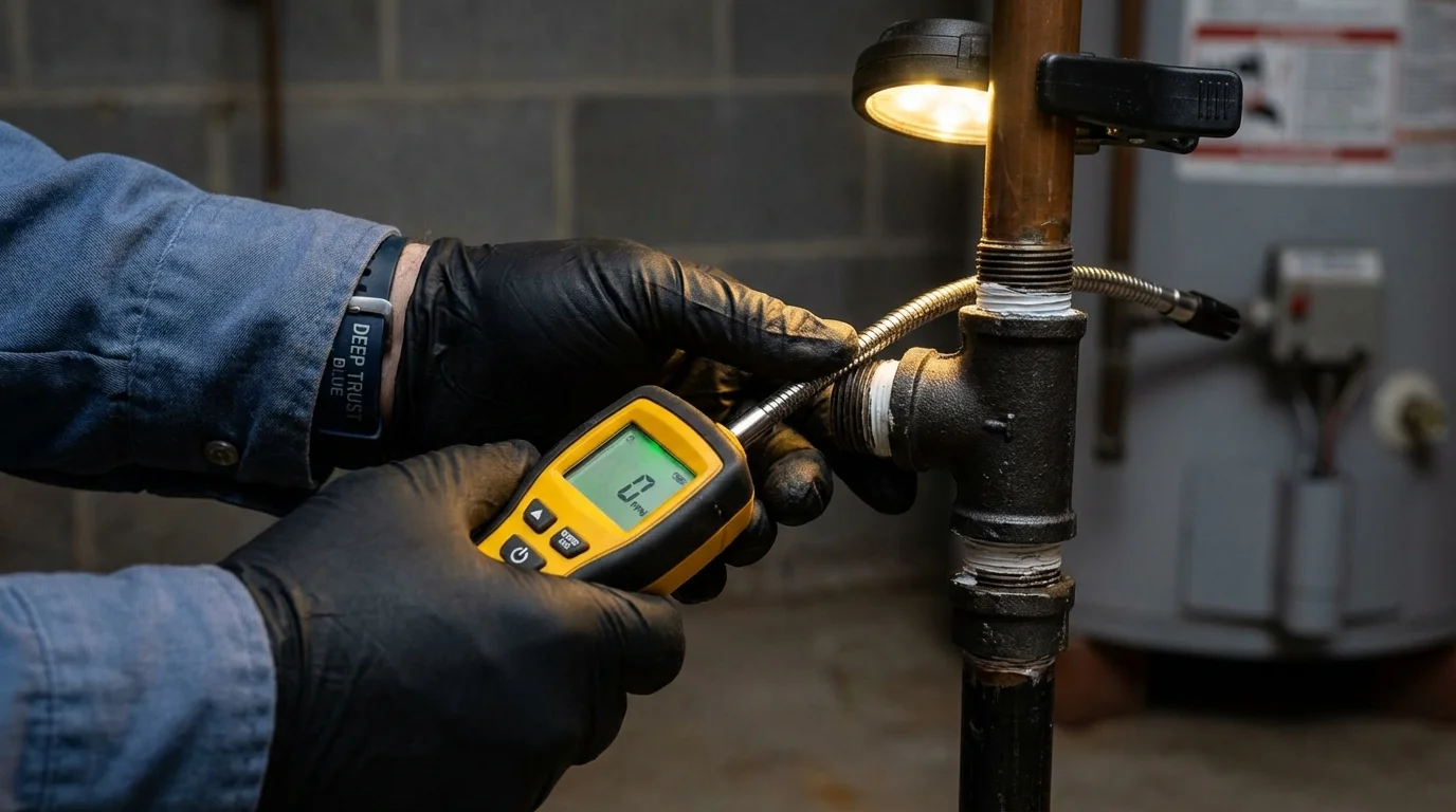 Gas leak detection with electronic sniffer by Johns Plumbing LLC in Wildwood